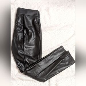 Loft Women's Petite Black Faux Leather Leggings Size Medium
